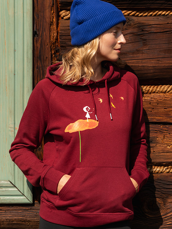 Schwalbenzug Hoodie burgundy