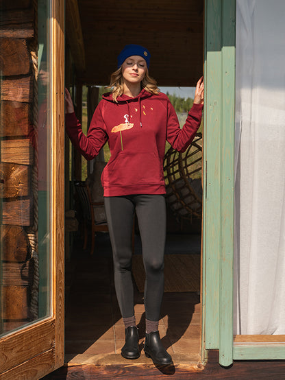 Schwalbenzug Hoodie burgundy