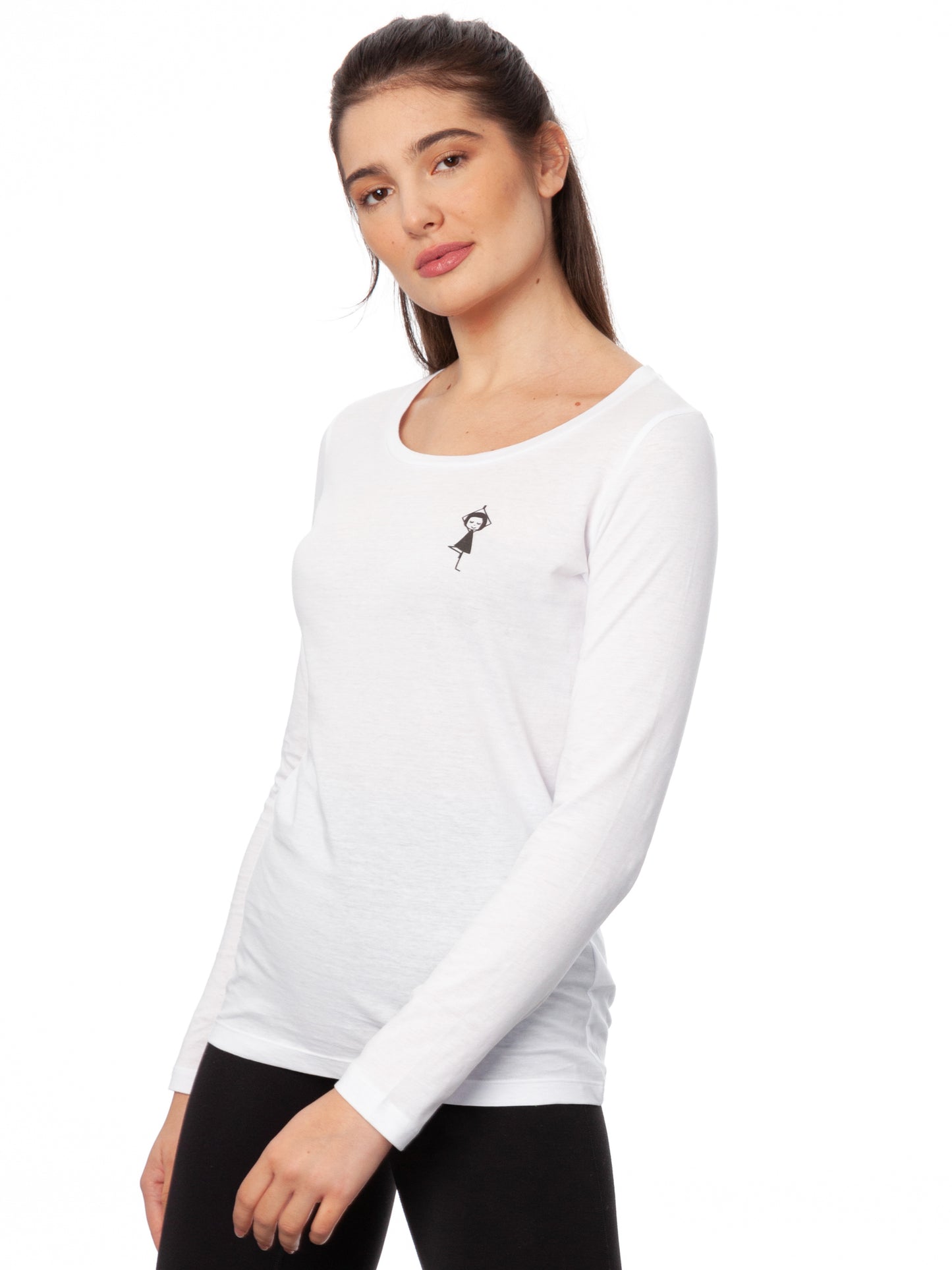 Yogamädchen Longsleeve white