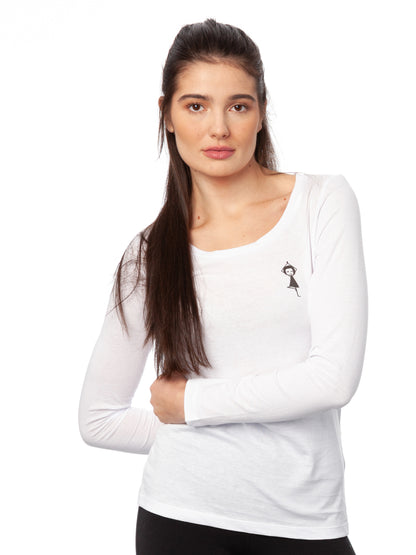 Yogamädchen Longsleeve white