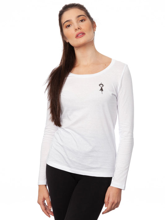 Yogamädchen Longsleeve white