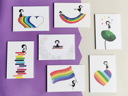 FellHerz Rainbow Postcard Set