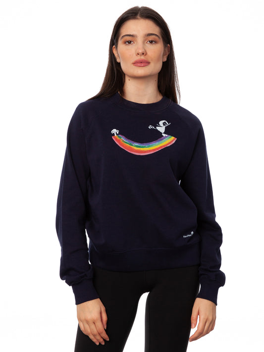 Rainbow Girl Raglan Sweater navy