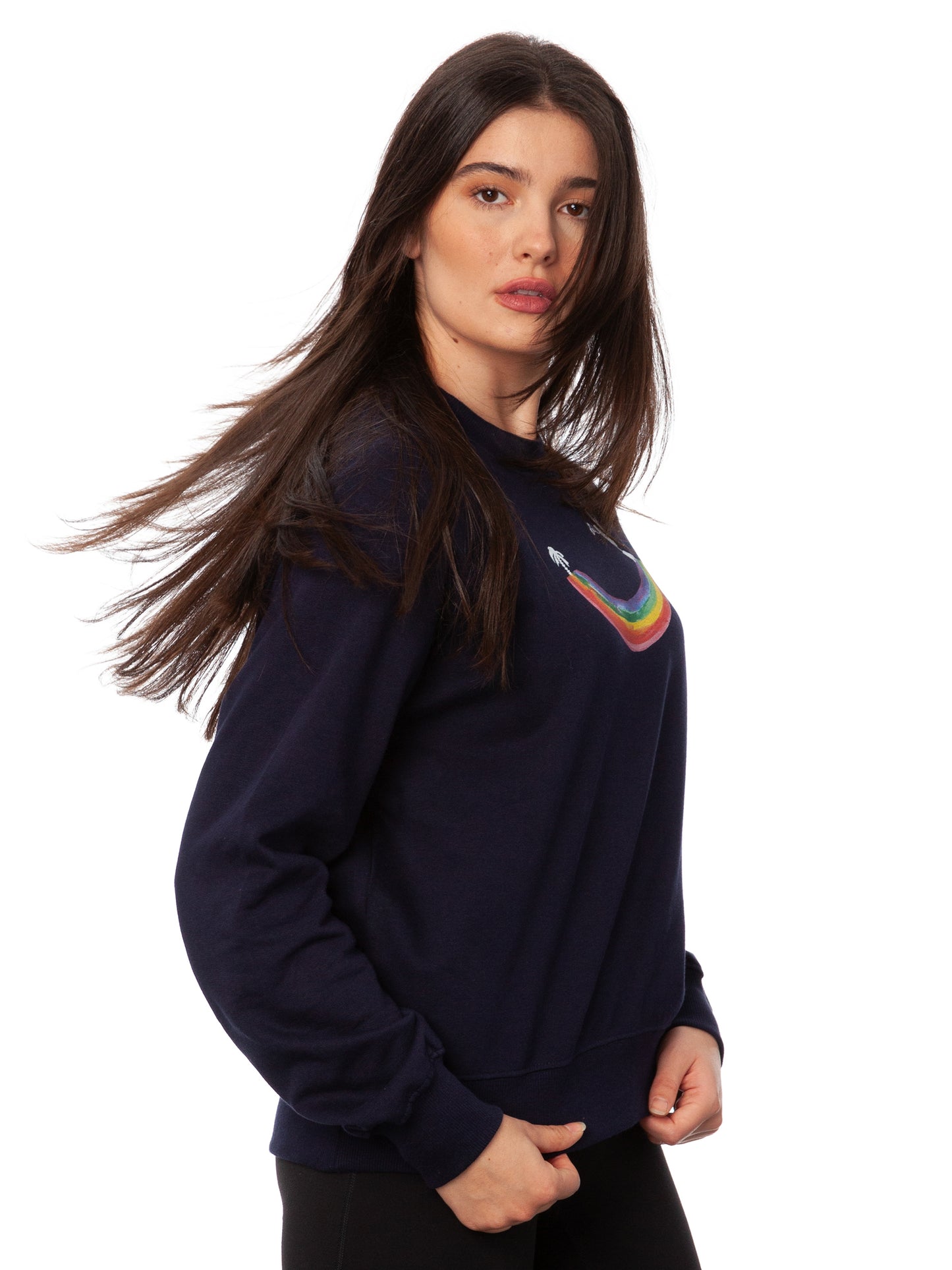 Rainbow Girl Raglan Sweater navy