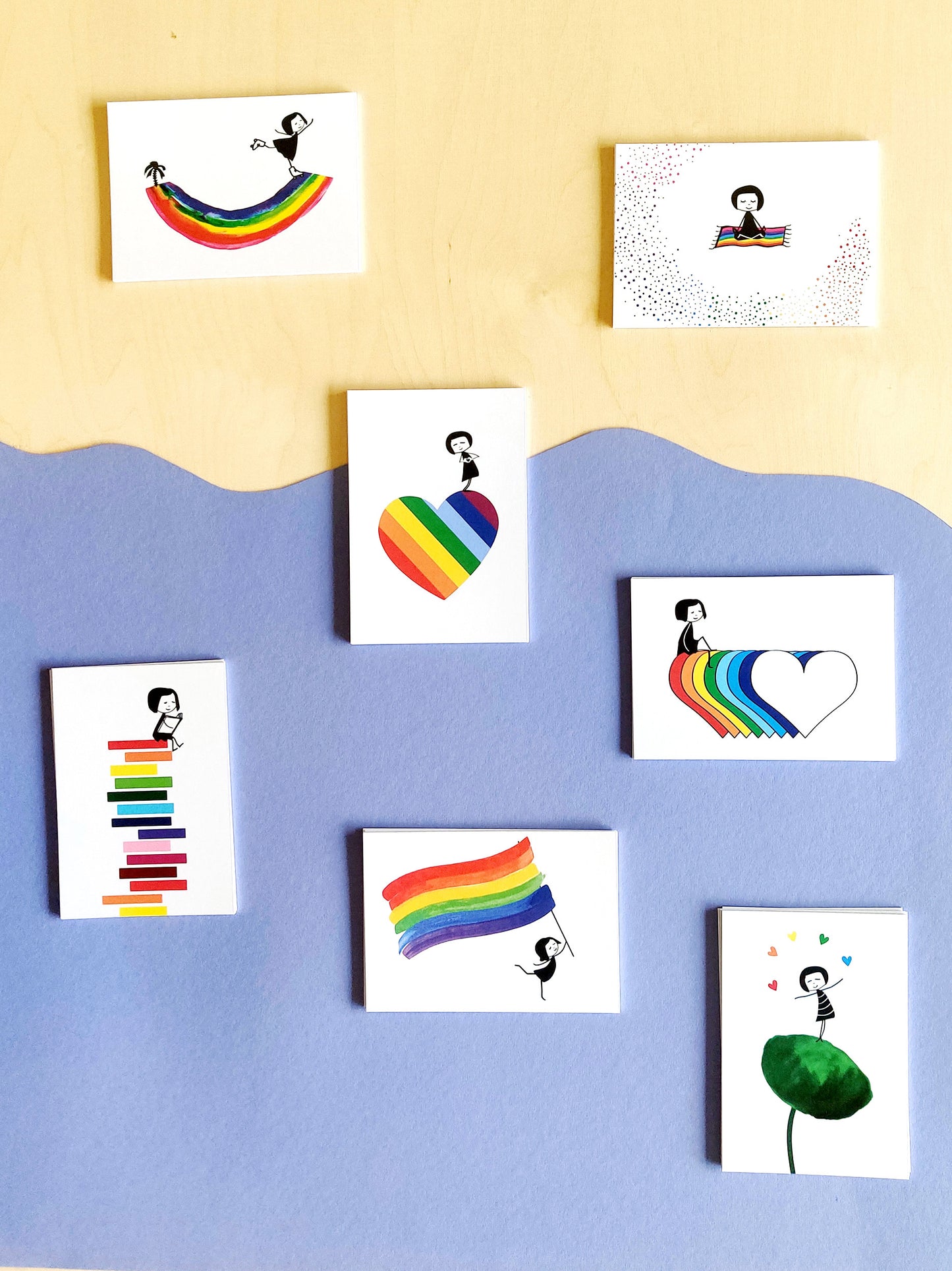 FellHerz Rainbow Postkarten Set