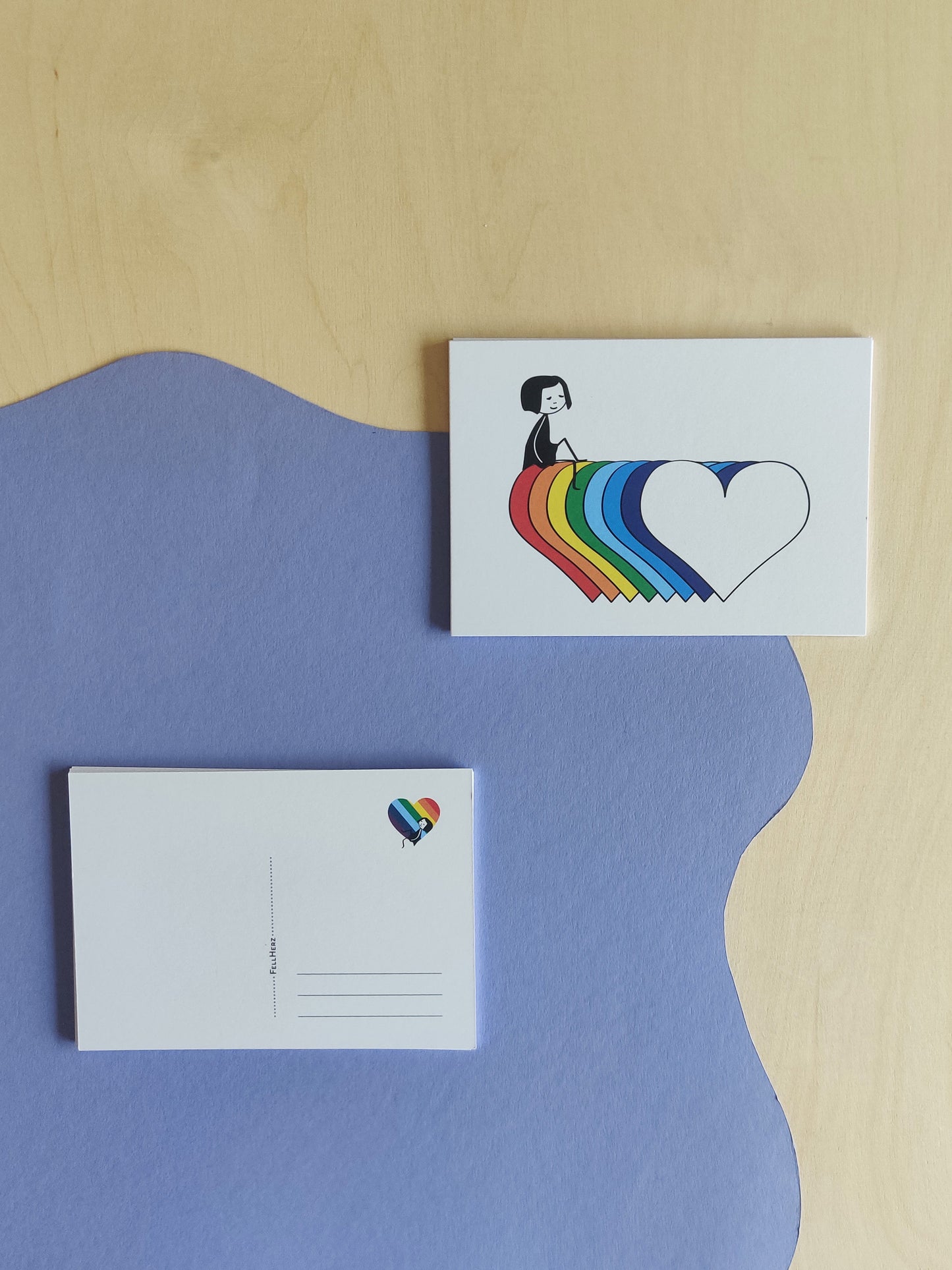 FellHerz Rainbow Postkarten Set