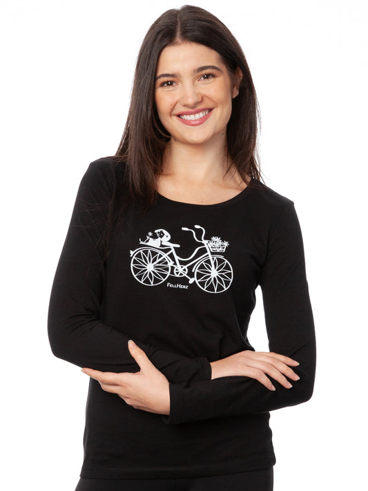 Fahrrad-Mädchen Longsleeve black