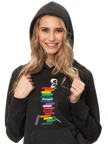 Books Girl Hoodie dark heather gray