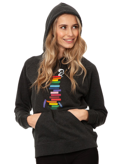 Books Girl Hoodie dark heather gray