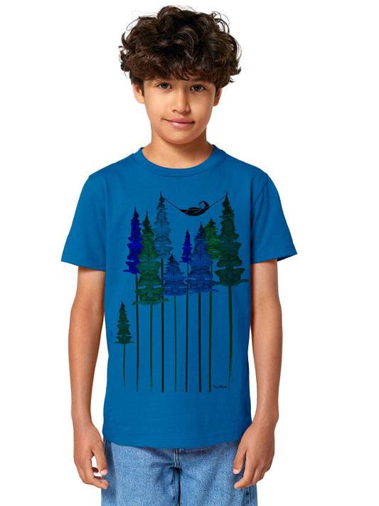 Wood Girl Kids T-Shirt azure 