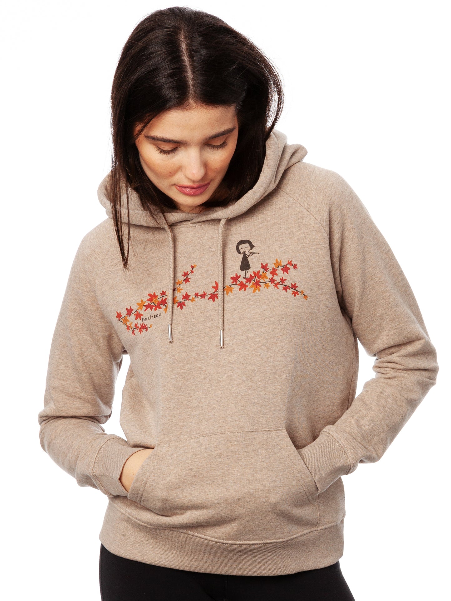 Ahorn-Girls Hoodie heather sand