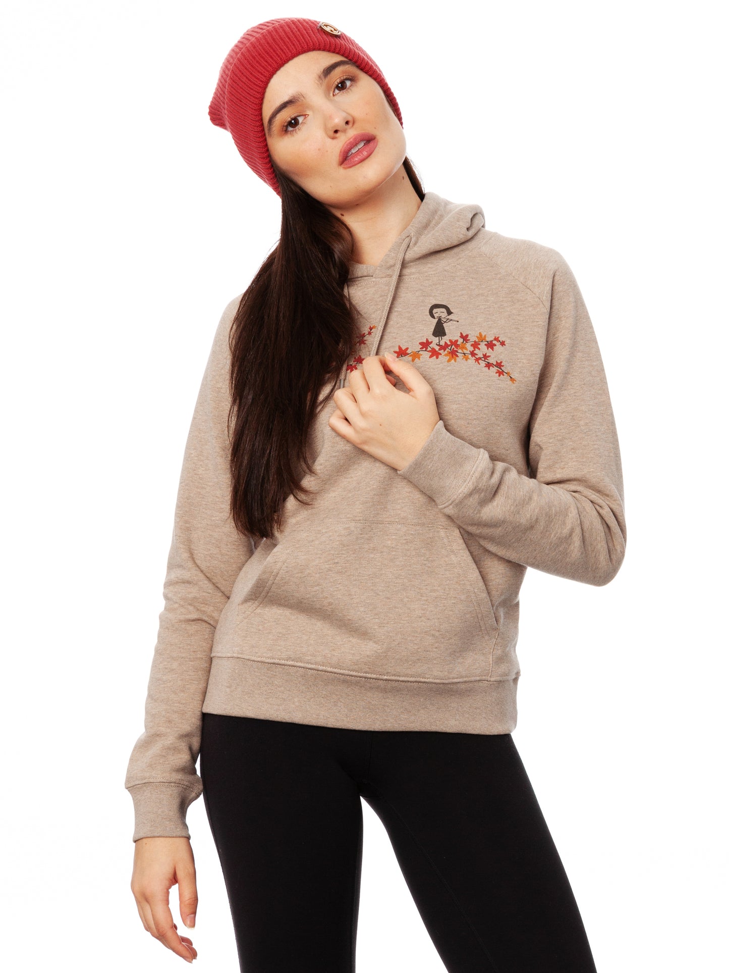 Ahorn-Girls Hoodie heather sand