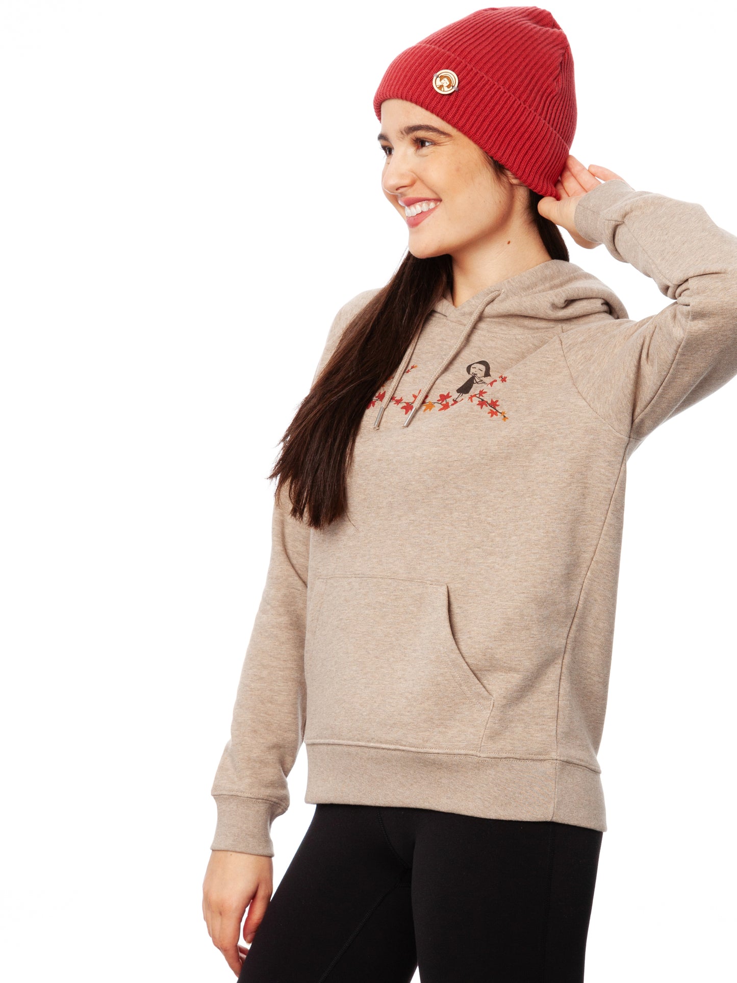 Ahorn-Girls Hoodie heather sand