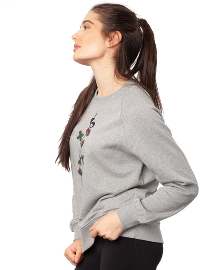 Glücksklee Raglan Sweater grey melange