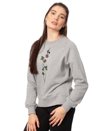 Glücksklee Raglan Sweater grey melange